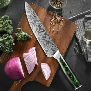 High-Quality Stainless Steel Damascus Texture Fish Knife, Home Kitchen Fruit Slicing Knife, Sharp Japanese Chef Professional Tool, Stainless Steel Knives
