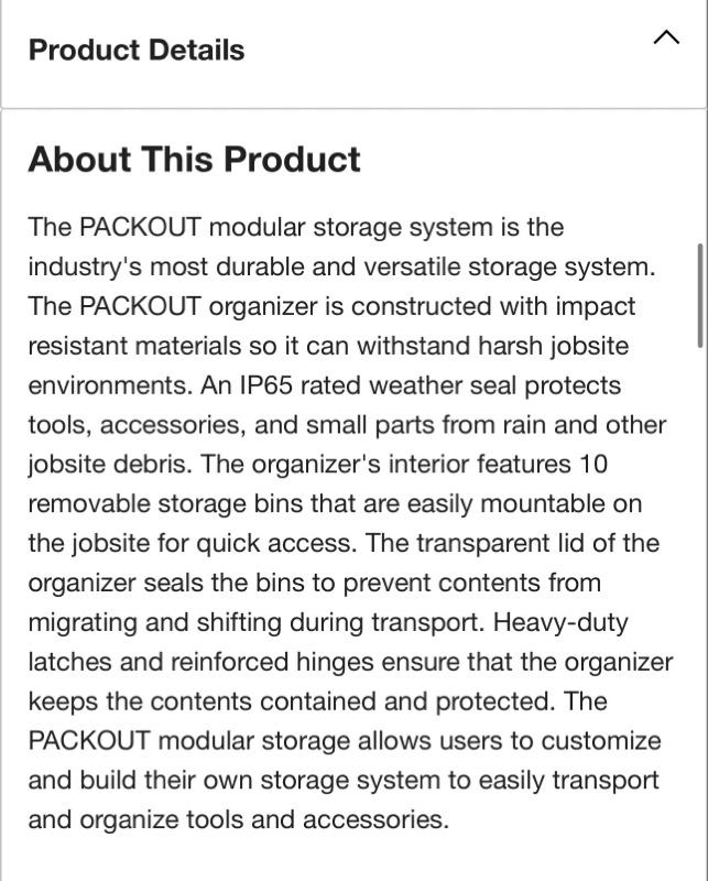 Milwaukee PACKOUT 11-Compartment Impact Resistant Portable Small Parts Organizer