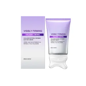 Collagen Retinol Gua Sha Facial Cream Hydrating Skin Firming Moisturizer With Built-In Massage Tool Daily Facial Skin Care 80g For All Skin Types