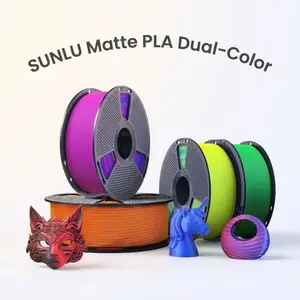 SUNLU Matte PLA Dual-Color 3D Printer Esthenic Filament 1KG, Seamless Two-Tone Shifts & Soft Matte Finish