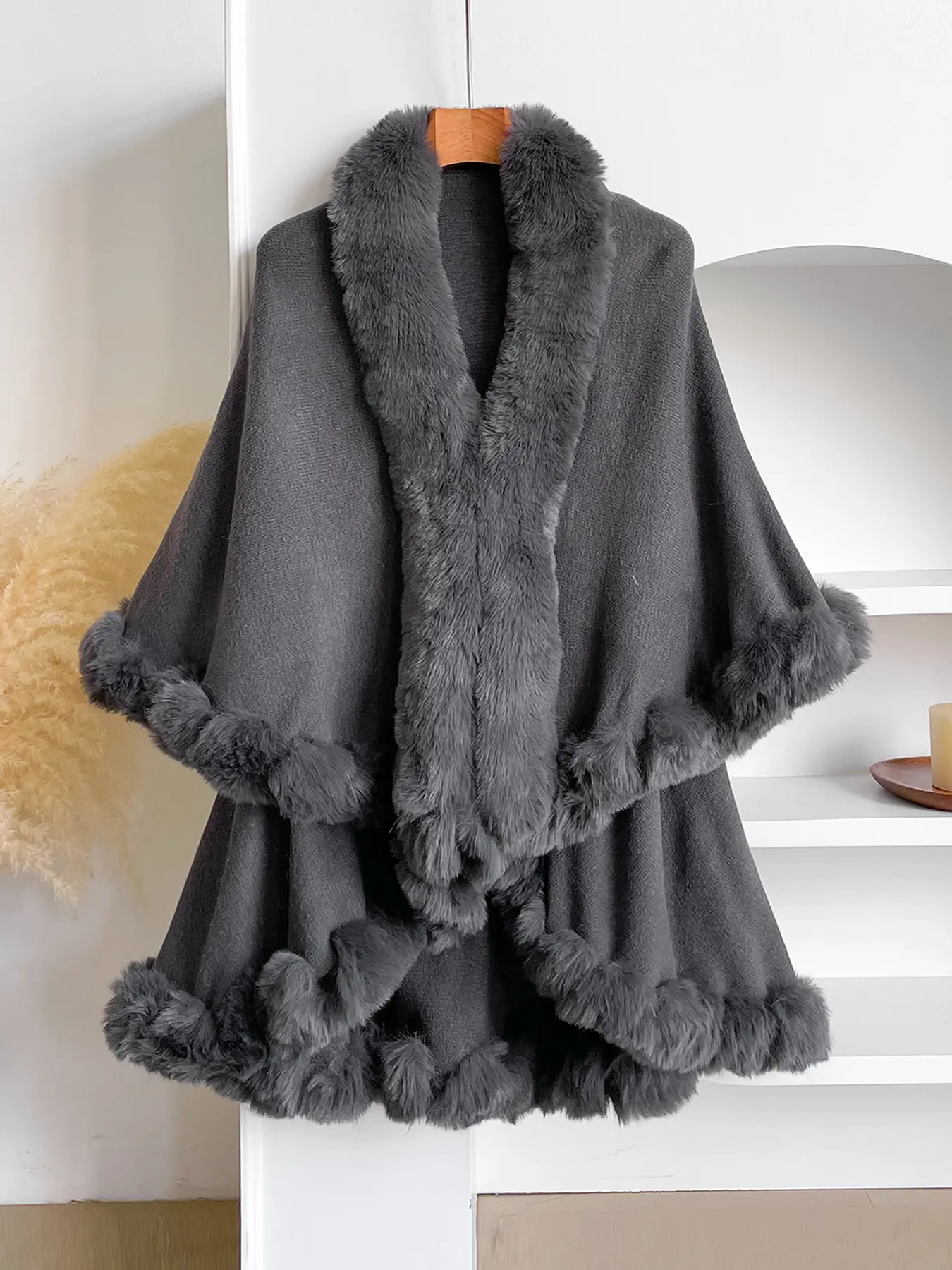 Women's Fitted Plain Solid Winter Coat, Casual Daily Wear, Warm & Stylish Design, Perfect for Fall & Winter Seasons, Enhances Any Poncho, Fabric