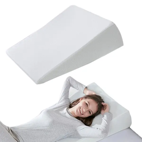 MAIN STREET Wedge Shape Memory Foam Soft Knit Pillow - 22"w x 24"l x 7"h, Polyester, Machine Washable, Neck/Head/Legs Support, Home Accessory, Wellness Bedding Pillow