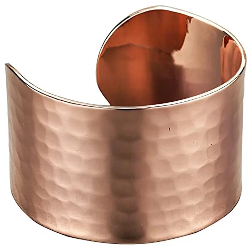 Copper Bracelet for Women – 100% Pure Hammered Turkish Copper Cuff, 1.5mm Thick High-Gauge, Handmade, Uncoated & Non-Magnetic, Large 1.6" Wide, Adjustable, in Wooden Gift Box