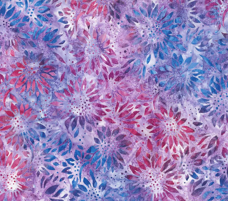 Fabric Northcott Lilac Flower Buzzy Bee Banyan Batiks by the Quarter Yard 83642-81