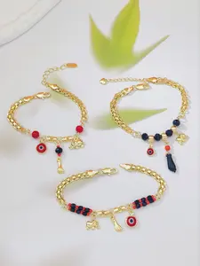 Wide Chain Cute Elephant Exquisite Trendy Bracelet for Women, Bohemian Style Evil Eye Beaded Wristband, Birthday Gift for Girlfriend