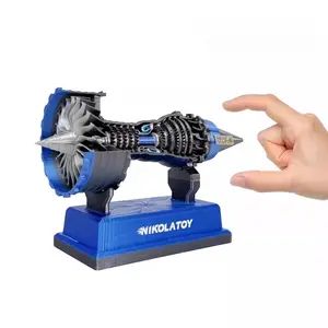 Aircraft Turbofan Engine Model 3D Printed Motorized Rotation Cutaway Jet Engine DIY Science Education STEM Toy Desktop Decor Desktop Display