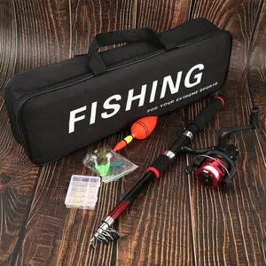 Multi-Color Adjustable Fishing Rod Reel Set, Pre-Lined Reels and Accessories Box, Beginner-Friendly, Ideal for Camping and Outdoor Activities