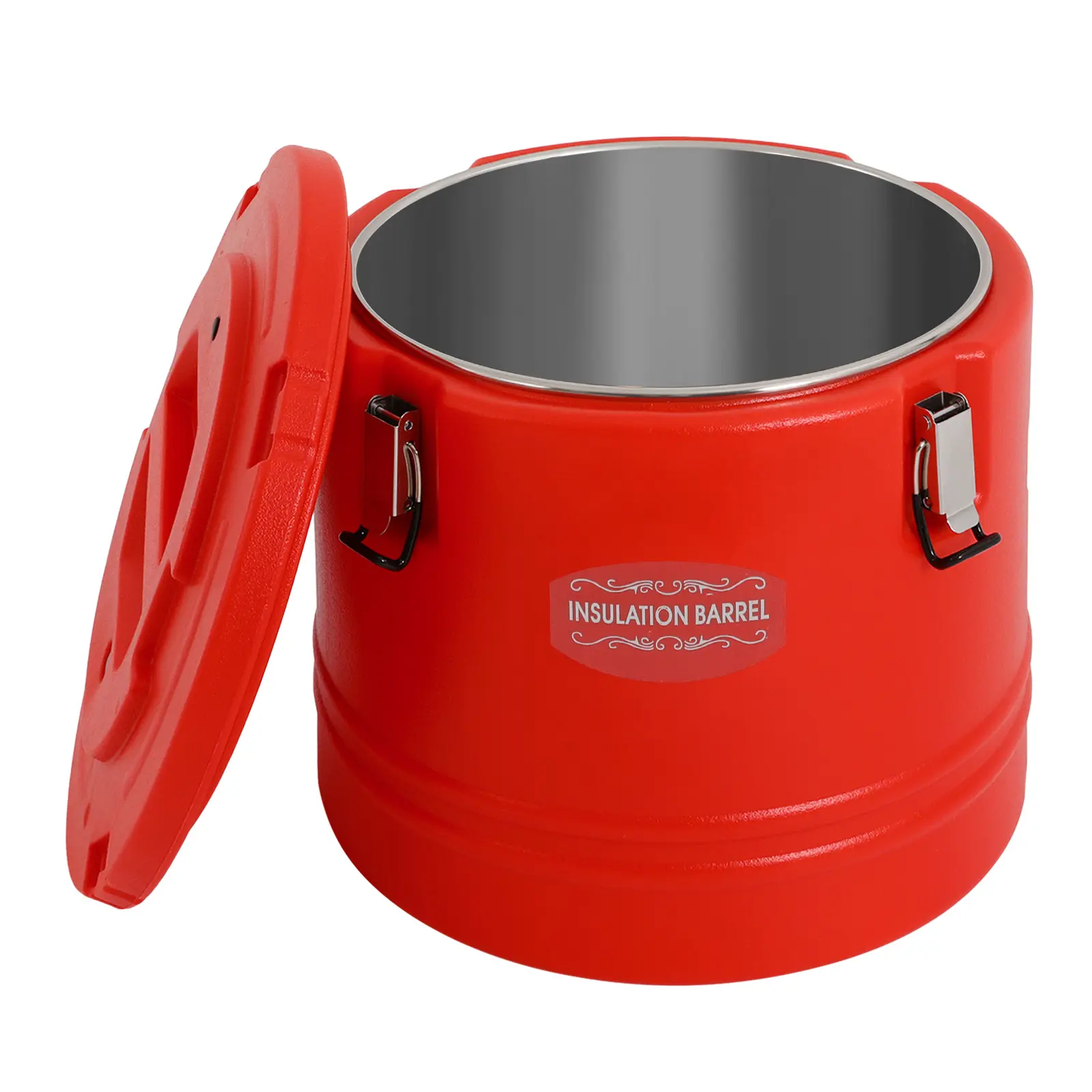 Stainless Steel Round Commercial Insulated Tea Container (30L/7.93gal) - 4-6h Heat Hold, Anti-Bacterial Kitchenware, No Battery/Magnets, Handheld, for Restaurants, Cafes, Camping