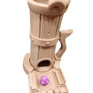 Arcwood Fantasy Dice Tower for Dungeons and Dragons Tabletop RPG Dice Rolling Accessory 3D Printed Wooden Style Dice Tower for DnD Pathfinder Game Night Gift