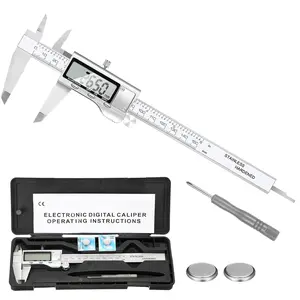 Digital Caliper Measuring Tool, Stainless Steel Vernier Caliper Digital Micrometer with Large LCD Screen, Easy Switch from Inch Metric Fraction, 6 Inch/150mm Caliper Tool for DIY/Household