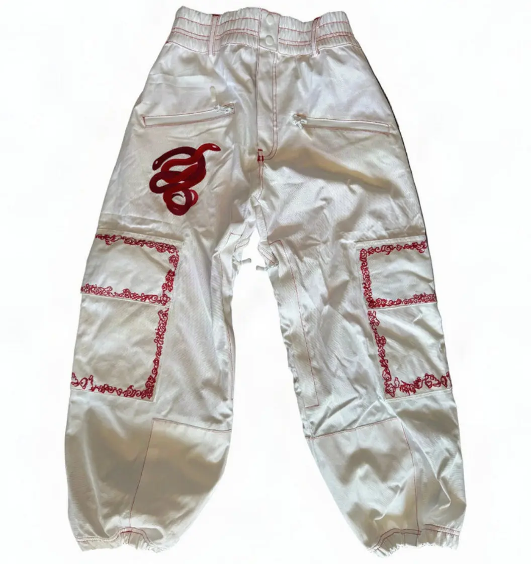 Max Reade Apparel GROM (XS) Snow Pants - Red on White