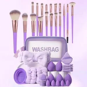 Face Makeup Tools Set (43pcs/set), Makeup Brushes Kits, Brushes & Wash Bag & Headband & Wrist Strap & Makeup Sponges & Powder Puffs & Brush Bowl, Makeup Tools for Women, Beauty Tool