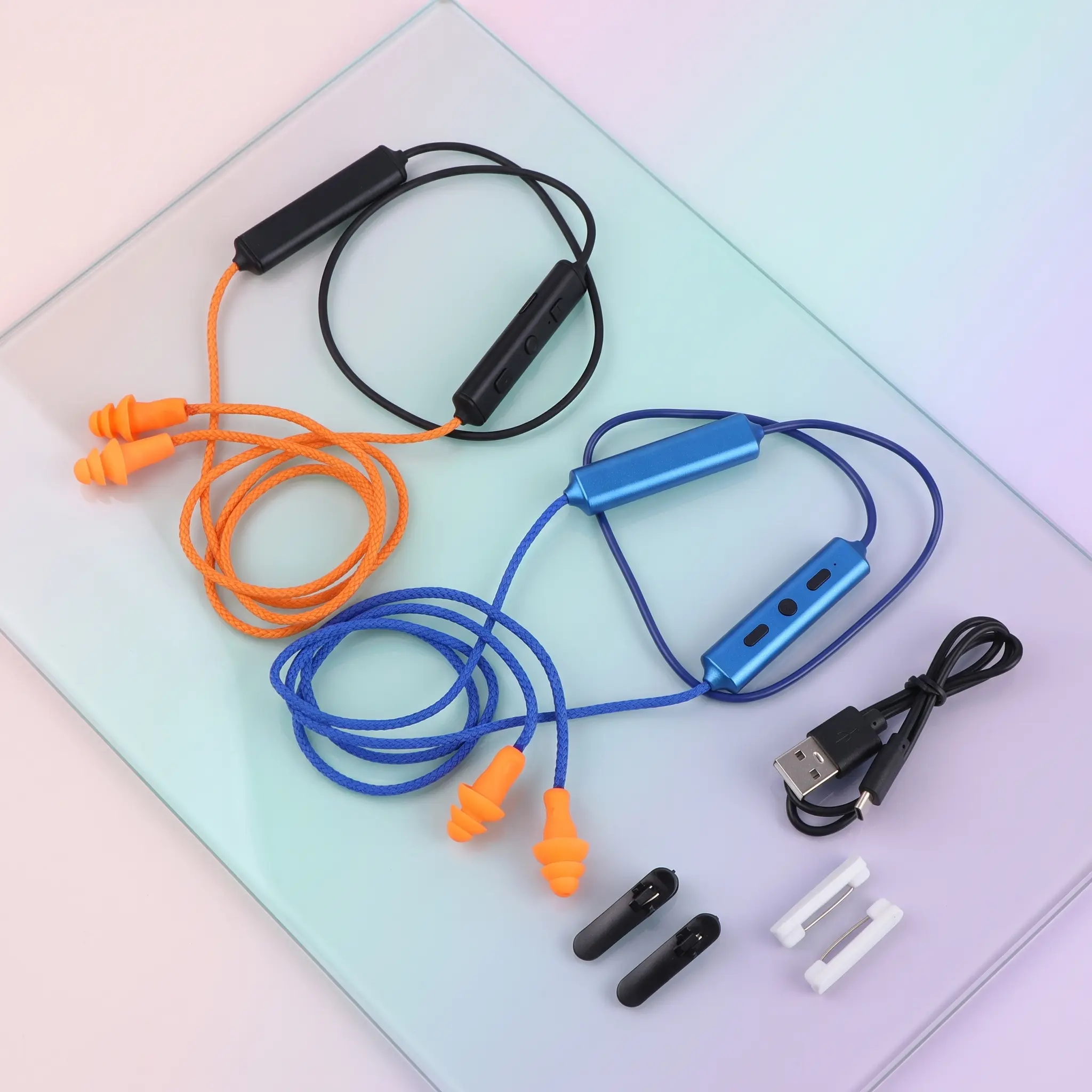 Wireless Noise Cancelling Headband Type Headphone - Bluetooth Audio Electronic Device with Metal Components, Fabric, Simulated Plugs, Hearing Protection for Work, Sports