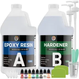 Epoxy  2 Gal, Clear Casting Kit for DIY Craft & Beginners,  Clear Epoxy  for Casting, Coating,  Making & DIY, Hard Type No Bubble Non-Yellowing Deep Pour (1 Galx2)
