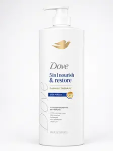 Dove Nourish & Restore 5-in-1 Shampoo, 33.8 fl. oz. Demage Therapy, visible demage repair, 48h moisture, detangling, frizz protection, color care, hair care