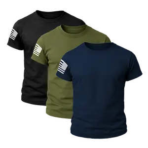 Men's 3-Pack Tactical American Flag T-Shirts – Bold Patriotic Sleeve Graphic unisex shirt