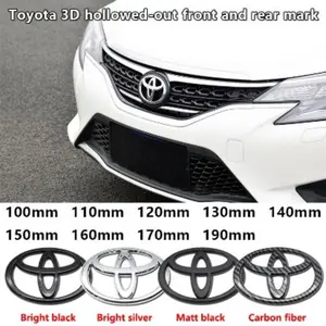 1PCS Black ABS Car Hood Logo Trunk Logo Kit For Toyota Corolla C-hr Rav4 86 Avensis T25 Auris Land Cruiser Yaris Hilux Prius Camry