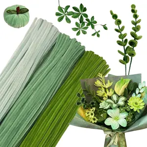 Pipe Cleaners Craft Bulk 300 count,  Pipe Cleaner Flower Kit 3 Colors 12inch Green Chenille Stems Limpia Pipas para Manualidades Fuzzy Wire for Arts Crafts and Creative DIY Decorations