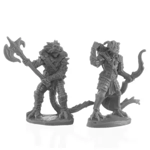 212 MAIN Reaper Miniatures Bones BK Dragonfolk Fighter & Ranger 25mm Heroic Scale Miniature Game Figure with Integral Bases, Statue