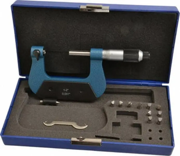 Value Collection Mechanical Thread Micrometer for Car Repair, 1-2 in Range, Ratchet-Friction Thimble, 0.001 in Graduation, Thread Measurement Tool (600-7802) - Automotive & Motorcycle Diagnostic Tool