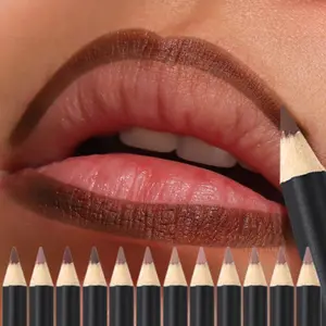 12pcs/set All-in-one Matte Nude Lip Liner - 3D, Buildable, Highly Pigmented, Creates Precise Lip Lines, Suitable for All Light Beige Types