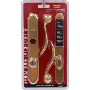 212 MAIN Larson Screen Away Exterior Mortise Latch - Bright Brass Zinc, Gold Finish, Deadbolt Lock, Exterior Levers