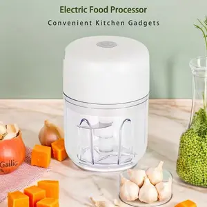Electric Garlic Chopper Grinder, Portable Small Vegetable Slicer, USB Rechargeable Stainless Steel Blade Food Processor Kitchen Tool, Multifunctional Food Chopper