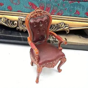 1:12 miniature model furniture back chair, retro simple ottoman chair, retro back chair ornament, very suitable for mini house decorations, holiday gifts, desktop decoration, Mother's Day, Father's Day