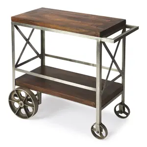 Merrill Metal & Wood Bar Cart in Multi-Color  3541330