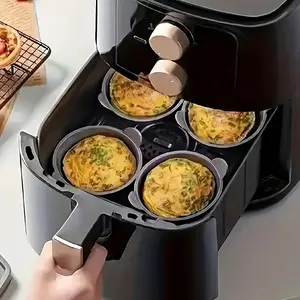 Silicone Baking Molds Special for Air Fryer and Steamer, Double Ear Anti-scald Non-stick Design, Easy Demolding and Reusable, Ideal Cups for Making Muffin Cakes, Steamed Eggs and Baby Food