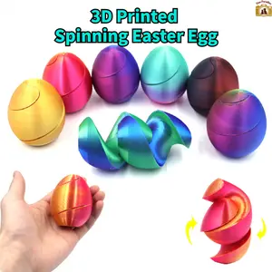(7cm/2.8in)3D Printed Round Spinning Easter Egg | Creative Toy & Gift | Gold & Color Options