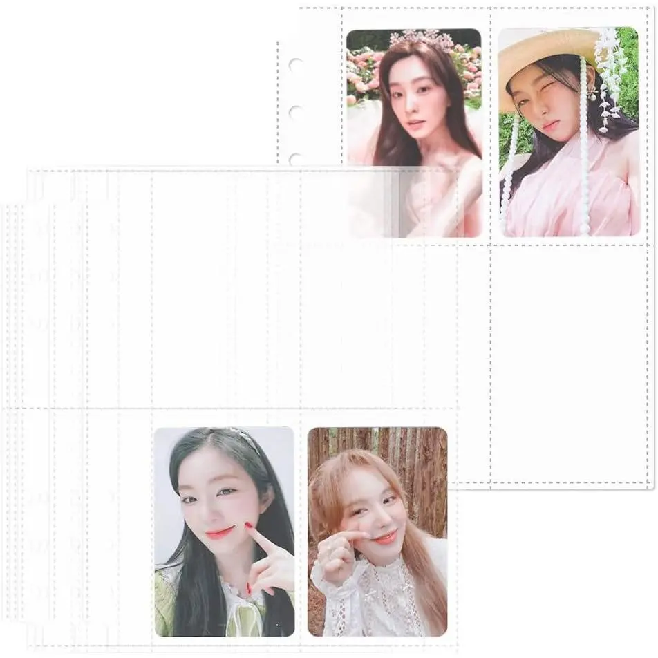 4 Pocket Pages 120 Single Sided Pockets 3.5”x2.4”, 30 Pack Heavyweight Sheet Protectors Sleeves Fits A5 Binder for 3 inch Polaroid Kpop Album MD Photo