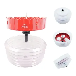 Hole Saw for Recessed Lights Can Lights, 6-1/4 Inch Hole Cutter with Dust Bowl Catcher for Led Recessed Lighting 6 Inch and Wood Metal Drywall, Bi-Metal Construction, Hole Saw, Drywall Saw, Hole Saw Drill Bit, Tool