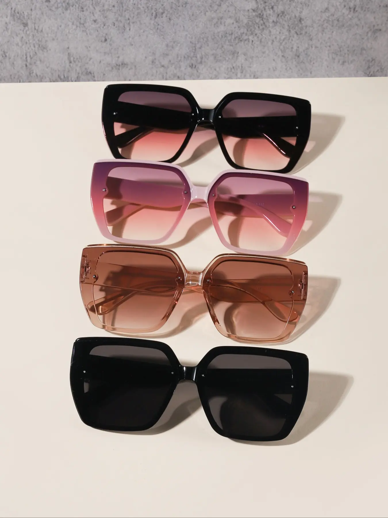 Unisex Casual Colorblock Square Frame Sunglasses, Trendy Vintage Sunglasses, Lightweight Durable Uv400 Protection, Perfect for Vacation, Fashionable Gift Idea, Sunglasses Set, Square Frames Sunglasses