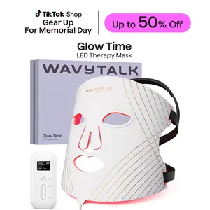 Wavytalk Glow Time LED Red Light Therapy Face Mask for Anti-Fine Line, Anti-Acne, and Skin Rejuvenation with Red, Near-Infrared Light, Blue and Amber Light,Perfect Gift