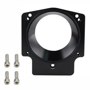 102mm Throttle Body Spacer Adapter Plate Kit, Aluminum Throttle Body Spacer Adapter Plate Black Fits GM LS1 LS2 LS3 LS6 LS7 LSX LS Engine Replacement
