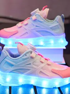 Usb Rechargeable Led Light Shoes, Colorful Rotating Button Sports Shoes, Luminous Shoes for Boys & Girls, Street Dance Shoes, Lighting Footwear, Fashionable Skate Shoes, Skate Shoes, Skateboard Shoes
