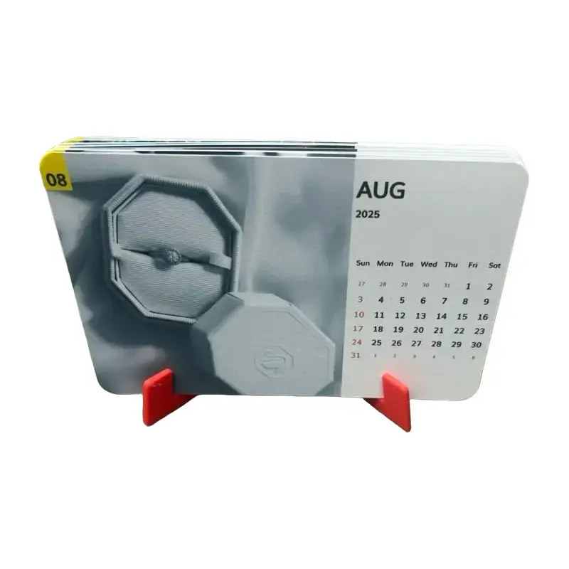 Personalized Desk Calendar - 2025 Design with Stand - Monthly Planner for Desktop Use - Customizable Holidays Office Organizer