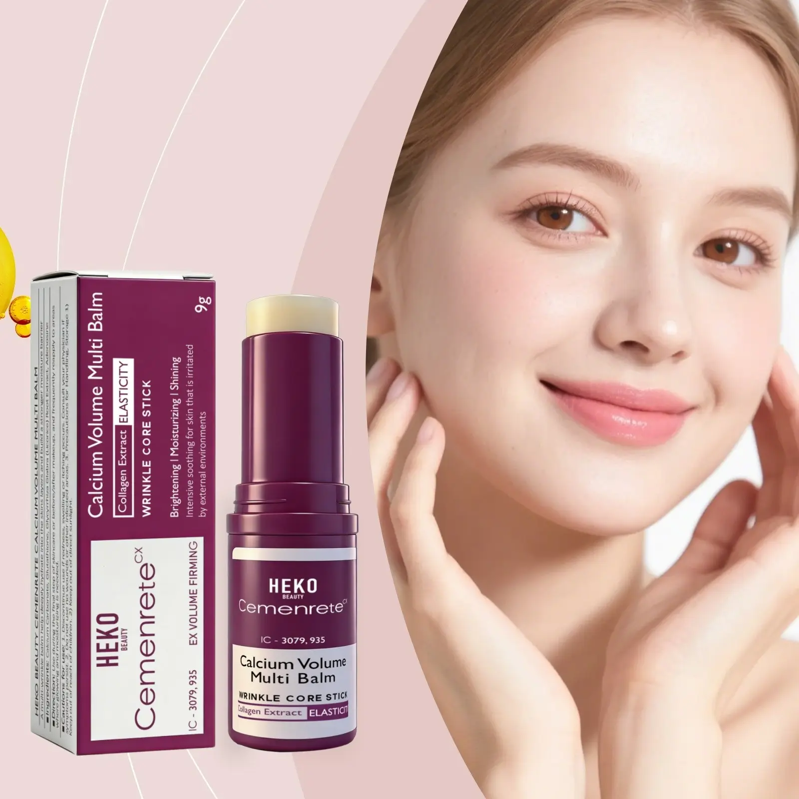 Calcium Multi Balm, Wri-nkle Core Stick, Collagen Moisturizing Stick, Hydrating, Daily Moisture Nourishing, Collagen Deep Hydration, Gentle Moisturizer, Firming Light Beige, Suitable for Eyes, Neck, Face, Skincare, Valentine's Day, Christmas Gifts