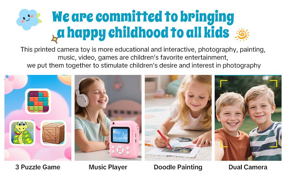 Kids Camera Instant Print, 1080P Selfie Digital Camera for Kids, Portable Toddler Toy, Kids Polaroid Instant Camera with 3 Rolls of Paper, Christmas Birthday Gifts for 3-12 Year Old Girls Boys Kids Camera Instant Print, 1080P Selfie Digital Camera for Kids, Portable Toddler Toy, Kids Polaroid Instant Camera with 3 Rolls of Paper, Christmas Birthday Gifts for 3-12 Year Old Girls Boys