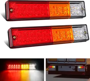 Nilight 2PCS Trailer Tail Light Bar, 20LED Brake Running Signal & Reverse Light, IP65 Waterproof, 10-30V for Truck, Trailer, Boat Led Backlights Led Blinker