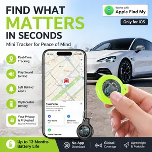 [Summervibes] Tukio GPS Tracker(iOS Only) Lucid Tag for Cars & Pets - Mini Clear Design, Weatherproof Case, Anti-Lost Device, Works with Apple Find My(iOS Only), IP67 Waterproof, Replaceable Battery Protection summerwins
