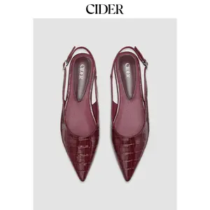 Cider CROCODILE PATTERN POINTED TOE SLINGBACK FLATS