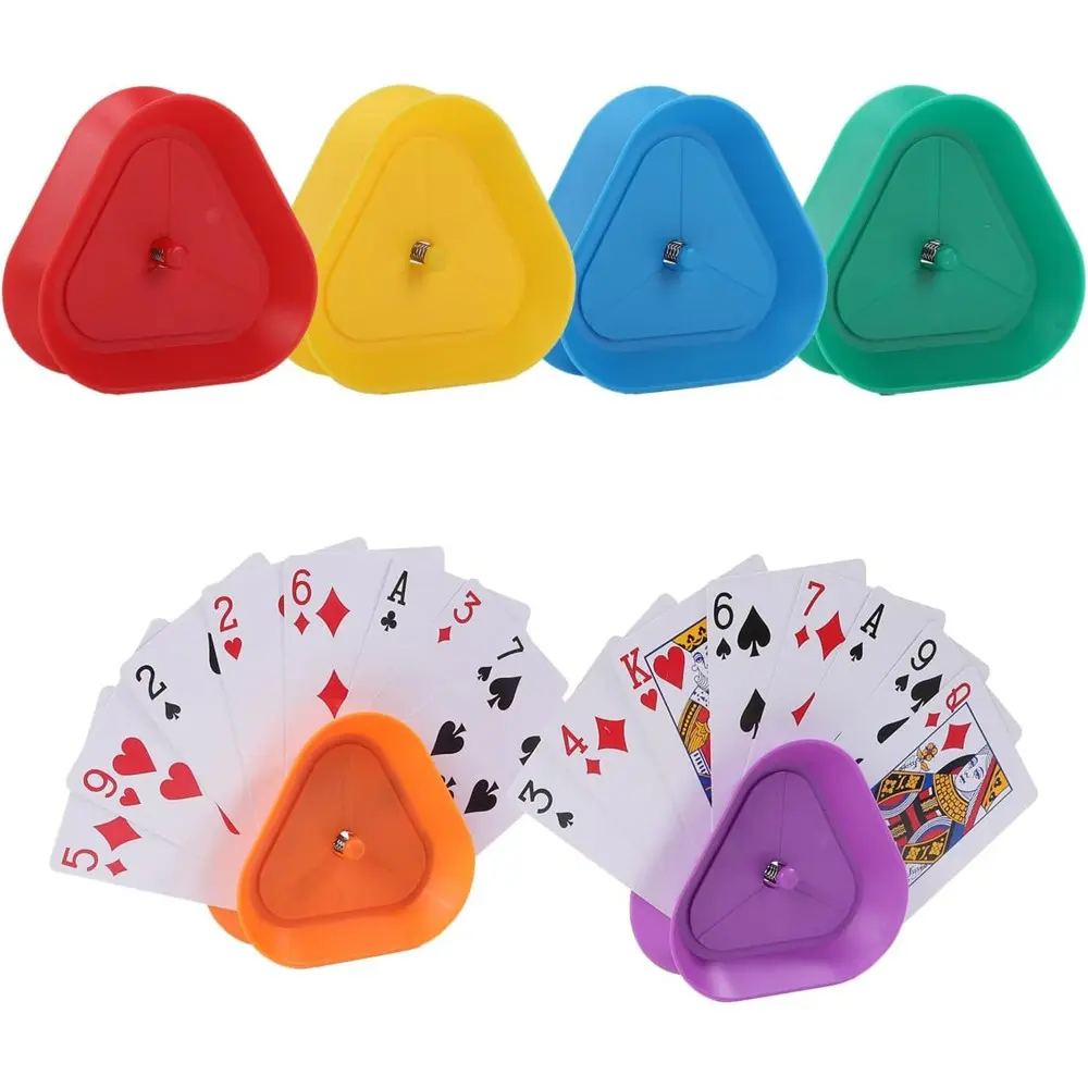 Playing Card Games Holder - 6 Pack Little Hands Portable Versatile Cards Tray for Adults, Seniors, Hands Free Cards Holders for Cards Game, Bridge, Poker Parties, Family Card Game Nights, Party Card Game, Gaming Experience, Multiple Players
