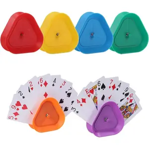 Playing Card Games Holder - 6 Pack Little Hands Cards Tray for Adults, Seniors, Hands Free Cards Holders for Cards Game, Poker Parties, Family Card Game Nights