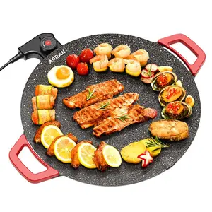 AORAN KITCHEN 1000W Buy one and get six items—includes a complete barbecue gift set.Portable Electric Korean BBQ Grill Indoor Smokeless Non-stick Grill Pan Adjustable Temperature Control Universal Fry Griddle for Home Cooking