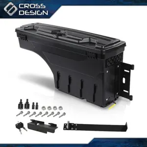 CROSSDESIGN Right-Side Truck Bed Swing Storage Box, Truck Bed Toolbox, Fit For 1997-2014 Ford Series F-150
