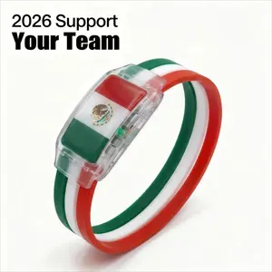2026 Mexico (MEX) Soccer Fan Gear LED Light Up National Flag Bracelet Glow in the Dark Silicone Wristband Game Day Watch Party Favors Sports Team Pride Accessory