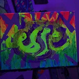 Dat Be Jesse Abstract Art Canvas with Vibrant Colors and Unique Design for Home Decor