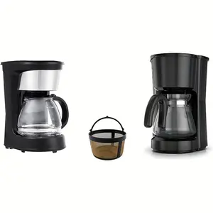1pc Single-Pack Golden Eternity Basket Coffee Filter - Fits 4-5 Cup Drip Brewers, Lightweight Reusable Filter, Durable & Easy to Clean, Perfect for Home & Office Use, Easy Pour Design, Includes Storage for Brewing Rich, Smooth Coffee at Home or On-the-Go